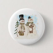 GINGERBREAD SNOWMAN RONDE BUTTON 5,7 CM (Voorkant)