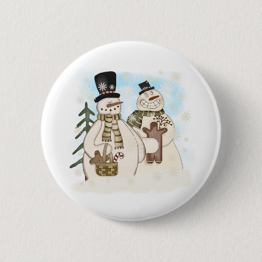 GINGERBREAD SNOWMAN RONDE BUTTON 5,7 CM (Voorkant)