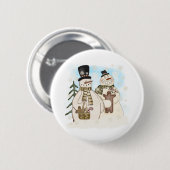 GINGERBREAD SNOWMAN RONDE BUTTON 5,7 CM (Voorkant /achterkant)