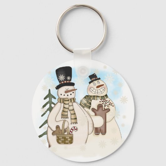 Gingerbread Snowmen T-shirts en cadeaus Sleutelhanger (Voorkant)