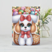 Gingerbread Snuggles: A Christmas Poodle Delight Kaart (Staand voorkant)