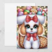 Gingerbread Snuggles: A Christmas Poodle Delight Kaart (Voorkant / Achterkant)