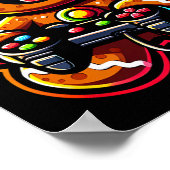 Gingerbread speelt videogame controller gamer Kers Poster (Hoek)