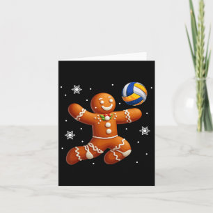 Gingerbread Spelen Volleybal Kerst Cookie Pl Kaart