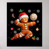 Gingerbread Spelen Volleybal Kerst Speler Ki Poster (Voorkant)