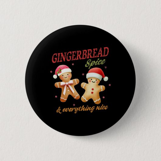 Gingerbread Spice & Alles Mooie Kerst Ronde Button 5,7 Cm (Voorkant)
