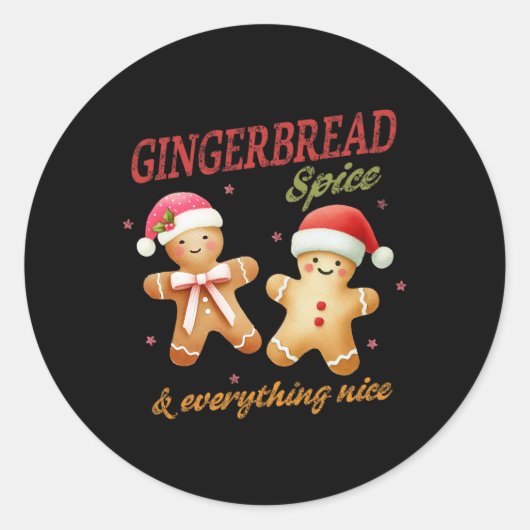 Gingerbread Spice &amp; Alles Mooie Kerst Ronde Sticker (Voorkant)