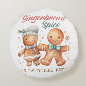 Gingerbread Spice en alles Mooi Rond Kussen (Achterkant)