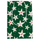 Gingerbread Star Christmas Pattern Medium Cadeauzakje (Voorkant)