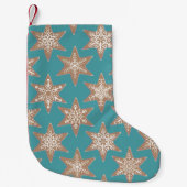 Gingerbread Stars Christmas Stocking (Green) Kleine Kerstsok (Voorkant)