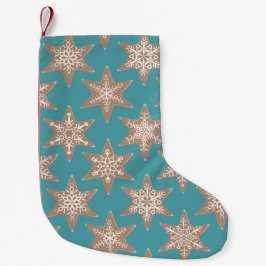 Gingerbread Stars Christmas Stocking (Green) Kleine Kerstsok