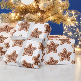 Gingerbread Stars Kerstmis Cadeaupapier