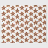 Gingerbread Stars Kerstmis Cadeaupapier (Vlak)