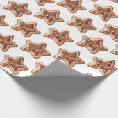 Gingerbread Stars Kerstmis Cadeaupapier (Hoek)