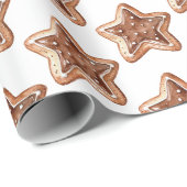 Gingerbread Stars Kerstmis Cadeaupapier (Rol Hoek)