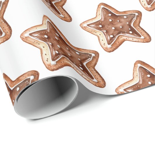 Gingerbread Stars Kerstmis Cadeaupapier (Rol Hoek)