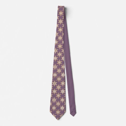 Gingerbread Stars Spiced Plum Neck Tie Stropdas (Voorkant)