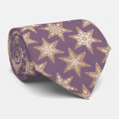 Gingerbread Stars Spiced Plum Neck Tie Stropdas (Opgerold)