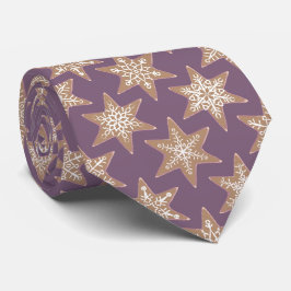 Gingerbread Stars Spiced Plum Neck Tie Stropdas
