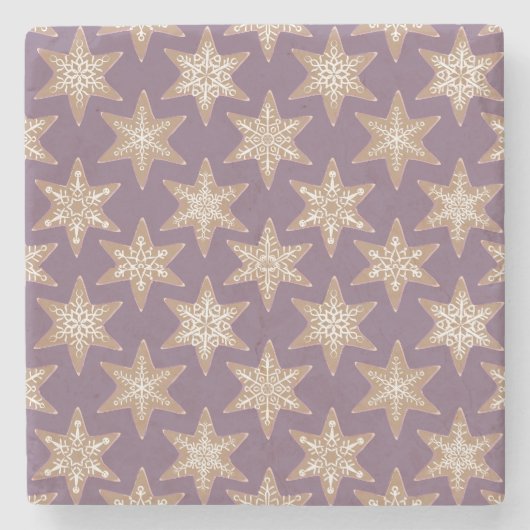 Gingerbread Stars Spiced Plum Stenen Onderzetter (Voorkant)