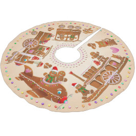 Gingerbread stoomtrein, stoomboot en vliegtuig kerstboom rok