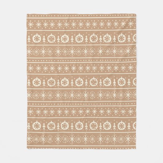 Gingerbread Stripe Fleece Deken (Voorkant)