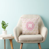 Gingerbread & Sugarplum Roze Monogram Patroon Kussen (Stoel)