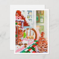 GINGERBREAD SURPRISE 4.25x5.5 Platte kerst Kaart
