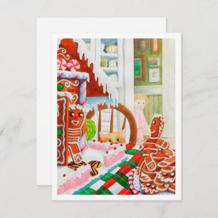 GINGERBREAD SURPRISE 4.25x5.5 Platte kerst Kaart