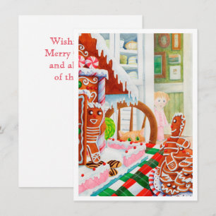 GINGERBREAD SURPRISE 4.5x6.25 Platte Kerstkaart