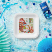 GINGERBREAD SURPRISE 7" vierkante papier Borden Papieren Bordje (Feest)
