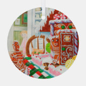 GINGERBREAD SURPRISE Glass Circle Ornament (Achterkant)