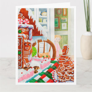 GINGERBREAD SURPRISE Grote Kerstkaart Kaart