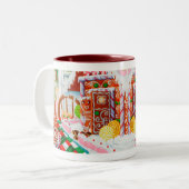 GINGERBREAD SURPRISE Maroon Two-Tone Mok (Voorkant links)