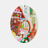 GINGERBREAD SURPRISE Metalen Cirkel Kerstbal Ornament (Voorkant links)