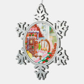 GINGERBREAD SURPRISE Pewter Snowflake Ornament (Rechts)