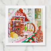 GINGERBREAD SURPRISE Square Cadeau Labels (Voorkant)