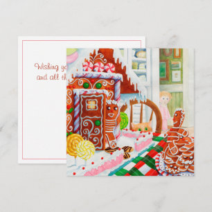 GINGERBREAD SURPRISE Square Flat Christmas-Kaart Feestdagenkaart