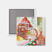 GINGERBREAD SURPRISE Square Magnet (Voorkant / Achterkant)