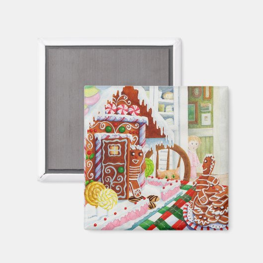 GINGERBREAD SURPRISE Square Magnet (Voorkant / Achterkant)
