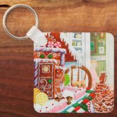 GINGERBREAD SURPRISE Square Metal Sleutelhanger (Voorkant)