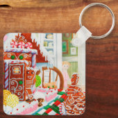 GINGERBREAD SURPRISE Square Metal Sleutelhanger (Achterkant)