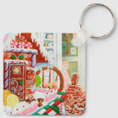 GINGERBREAD SURPRISE Square Metal Sleutelhanger (Achterkant)