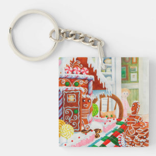 GINGERBREAD SURPRISE Vierkante Acryl Sleutelhanger