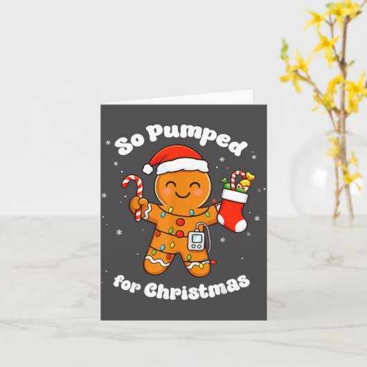 Gingerbread T1D So Diabetic Pumped Kaart (Gele Bloem)