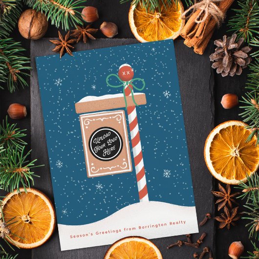 Gingerbread Te Koop Bord Realtor Feestdagenkaart