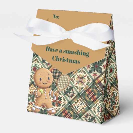 Gingerbread Tennis Grand Slam 🎾🎄aangepaste tekst Bedankdoosjes (Voorkant Zijde)