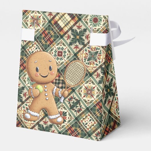 Gingerbread Tennis Grand Slam 🎾🎄aangepaste tekst Bedankdoosjes (Achterkant)