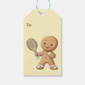 Gingerbread Tennis Grand Slam 🎾🎄aangepaste tekst Cadeaulabel (Voorkant)