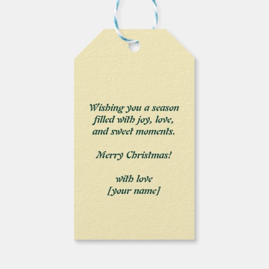 Gingerbread Tennis Grand Slam 🎾🎄aangepaste tekst Cadeaulabel (Achterkant)